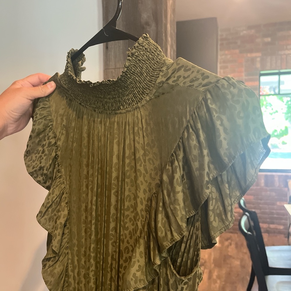 Steve Madden Olive Green Ruffle Dress